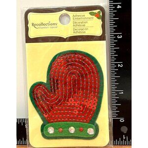 Adhesive Embellishment Sequin Mitten Design Holiday Christmas 23794545857